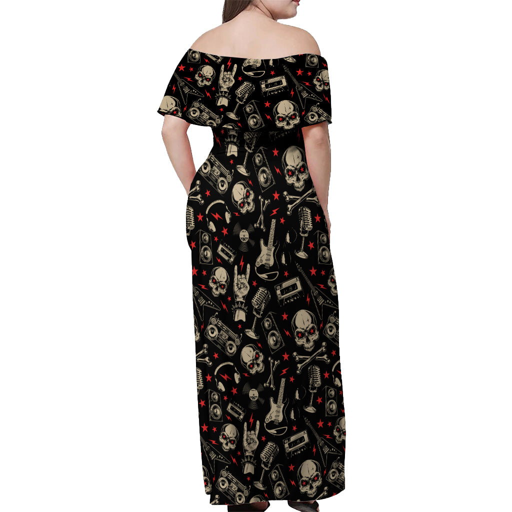 rock-and-roll-skull-pattern-design-off-shoulder-maxi-dress