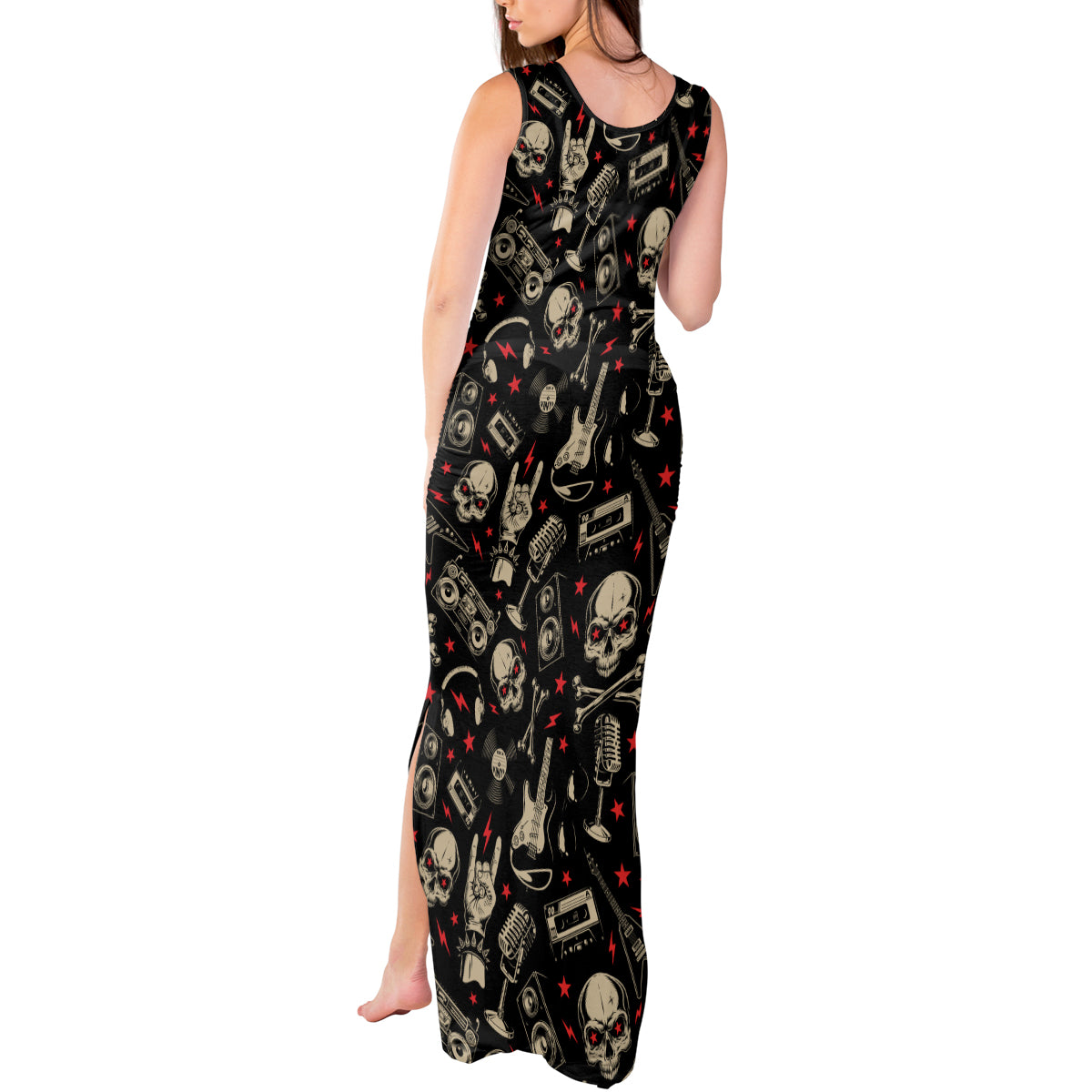 rock-and-roll-skull-pattern-design-tank-maxi-dress