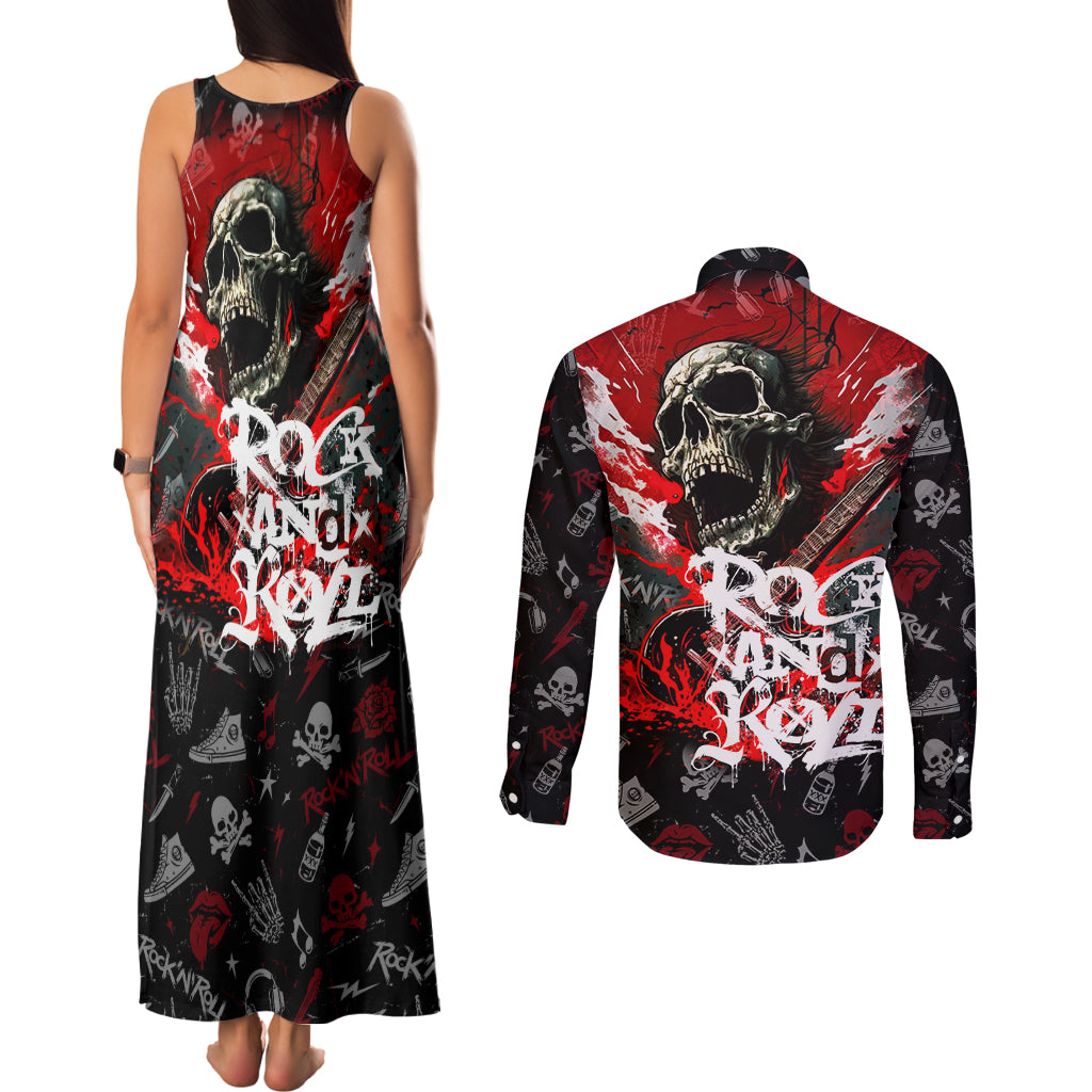 rock-and-roll-skull-forever-couples-matching-tank-maxi-dress-and-long-sleeve-button-shirts