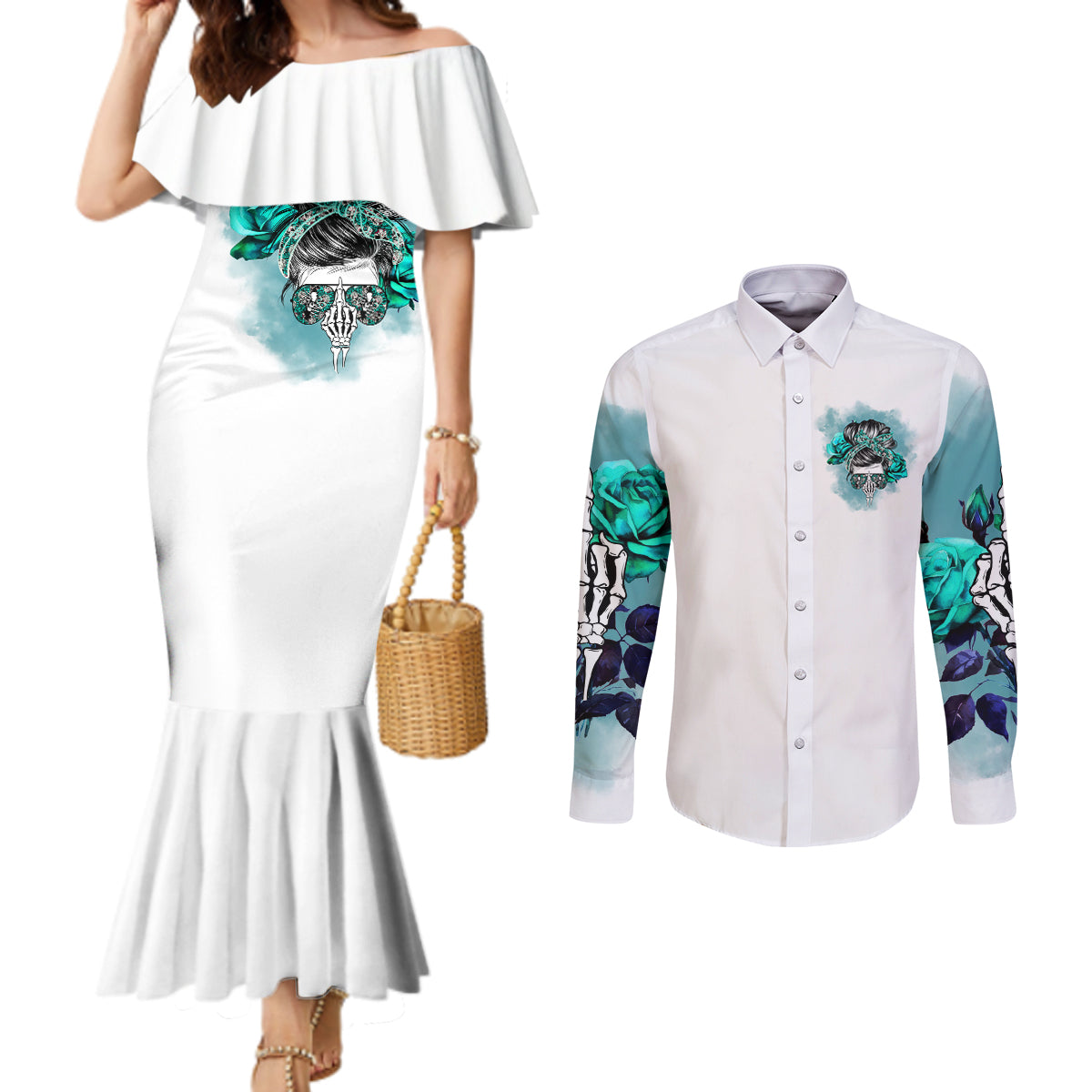 im-not-always-a-bitch-just-kidding-go-fuck-yourself-couples-matching-mermaid-dress-and-long-sleeve-button-shirts