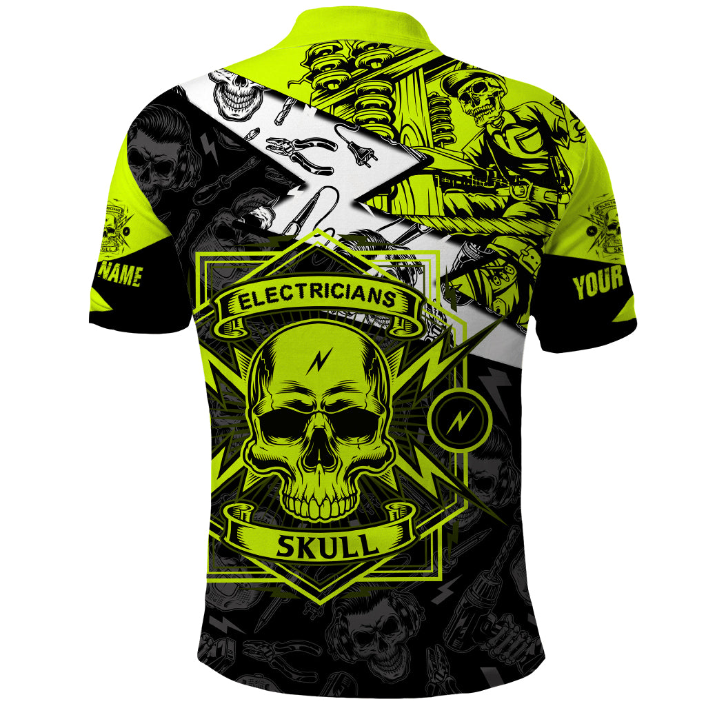 personalised-electricians-skull-polo-shirt