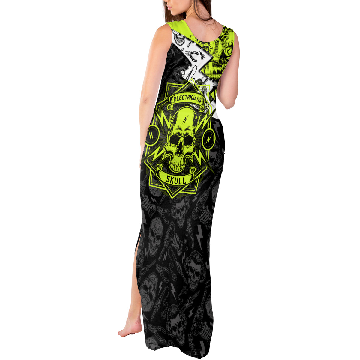 personalised-electricians-skull-tank-maxi-dress