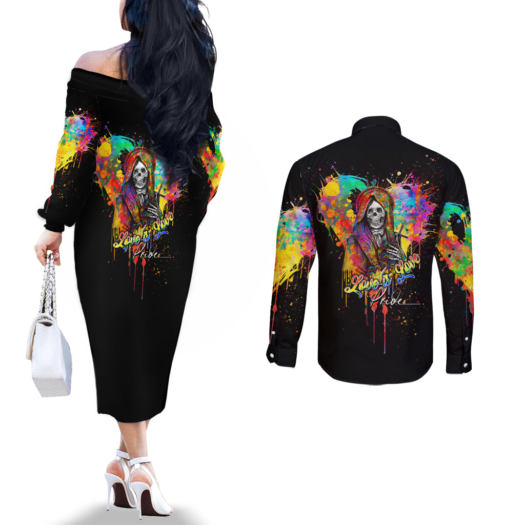 lgbt-couples-matching-off-the-shoulder-long-sleeve-dress-and-long-sleeve-button-shirts-love-is-love-pride