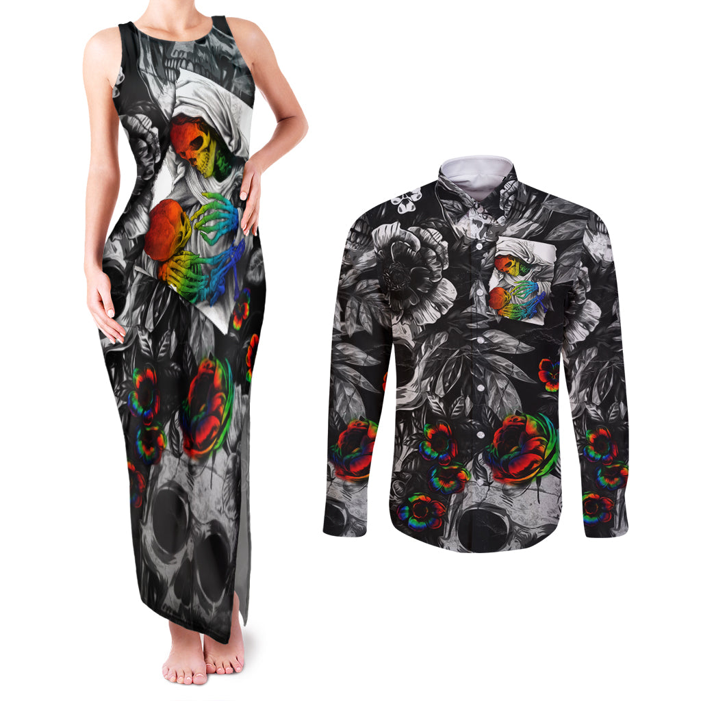 lgbt-couples-matching-tank-maxi-dress-and-long-sleeve-button-shirts-lgbt-we-are-born-of-love-love-is-our-mother