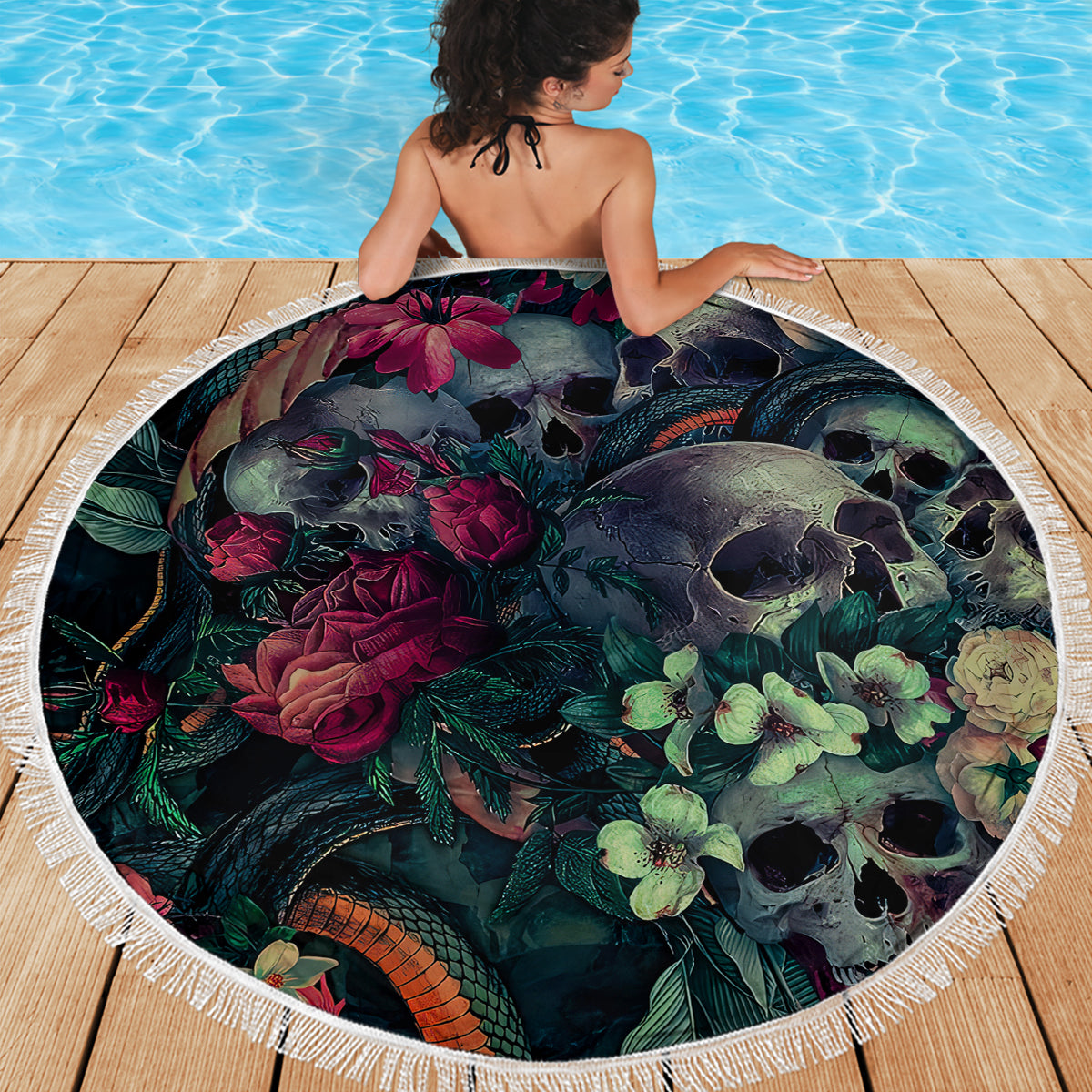 skulls-and-snakes-beach-blanket