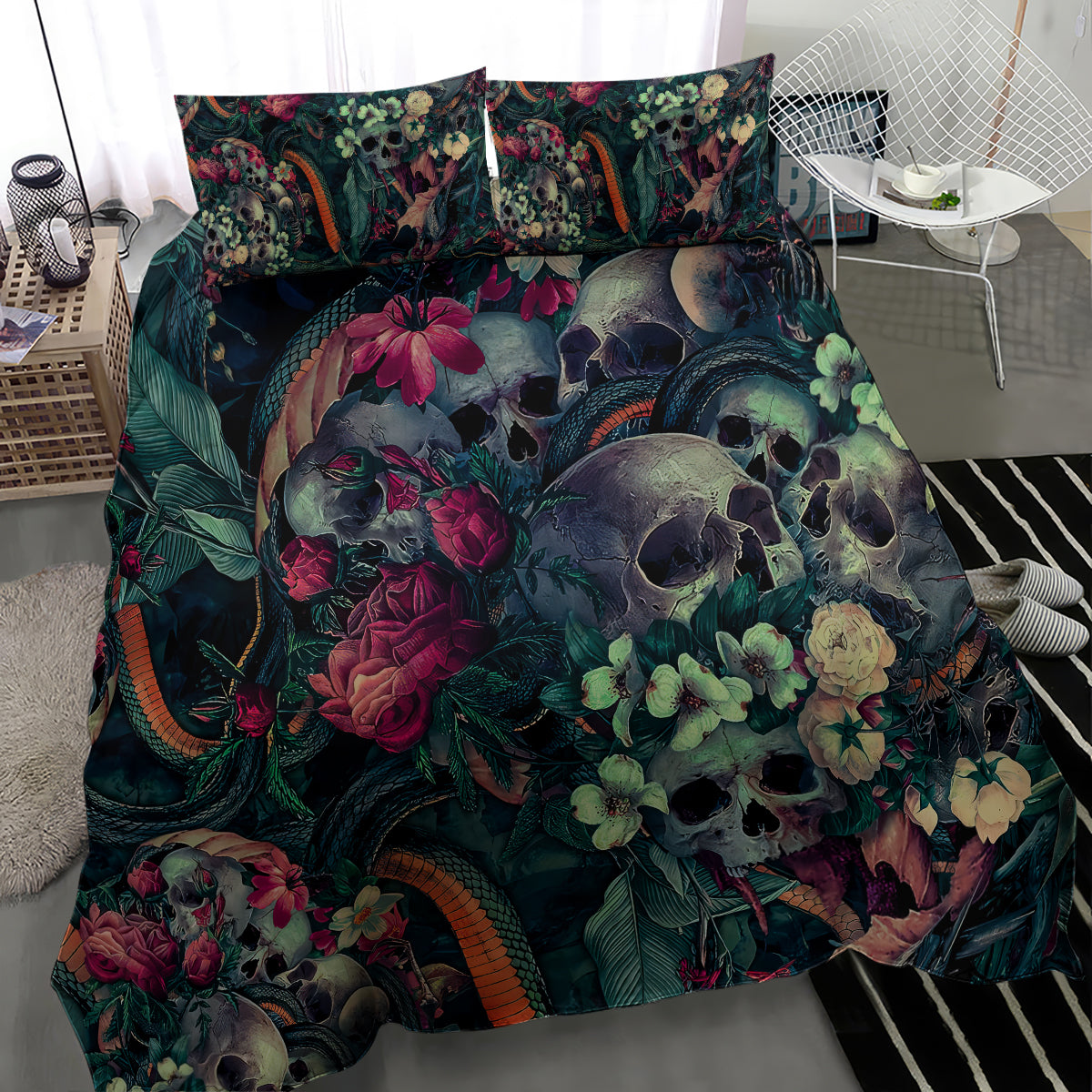 skulls-and-snakes-bedding-set