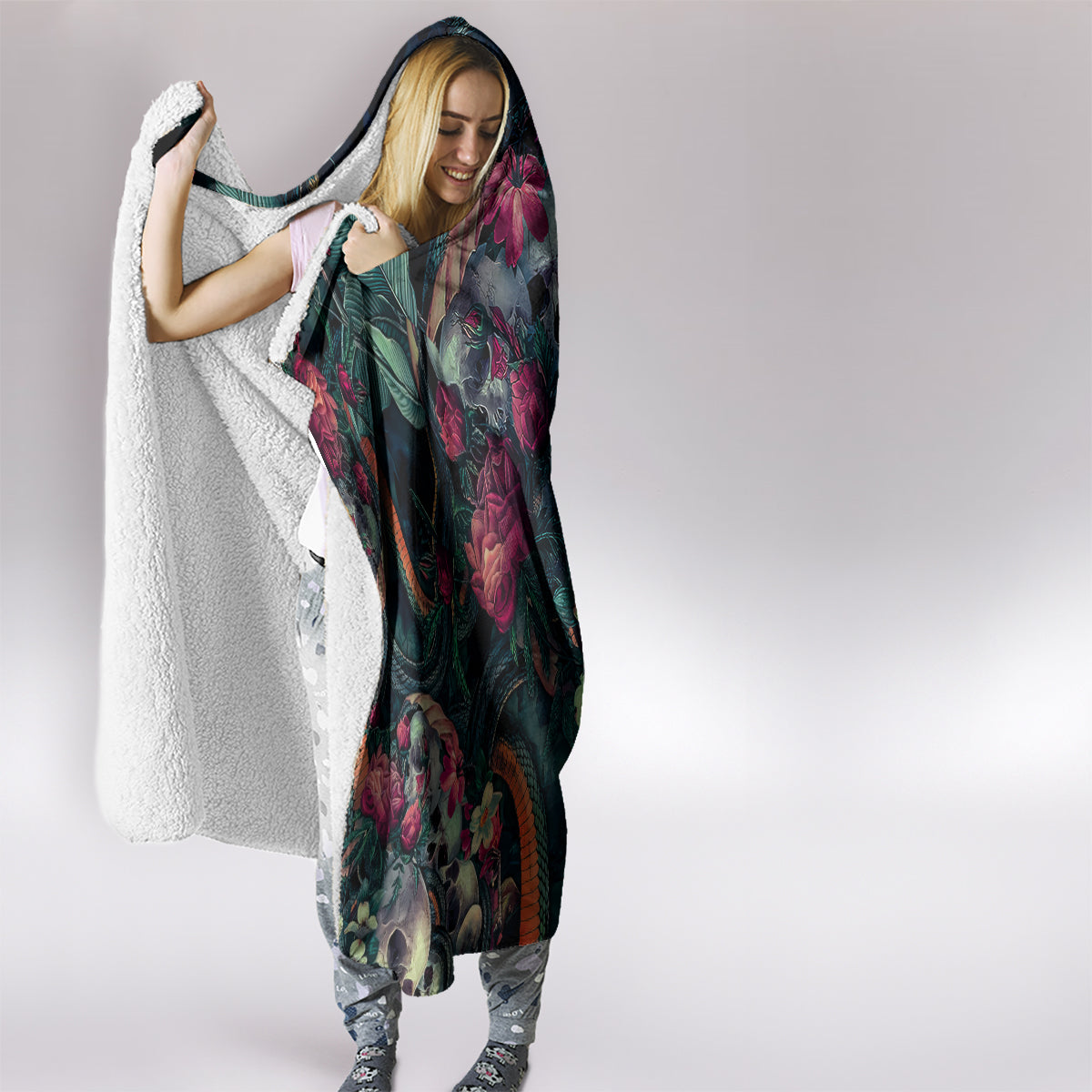 skulls-and-snakes-hooded-blanket