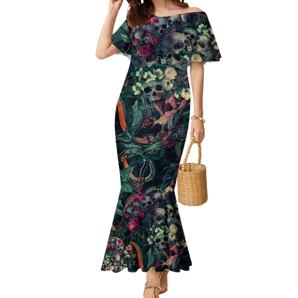 skulls-and-snakes-mermaid-dress