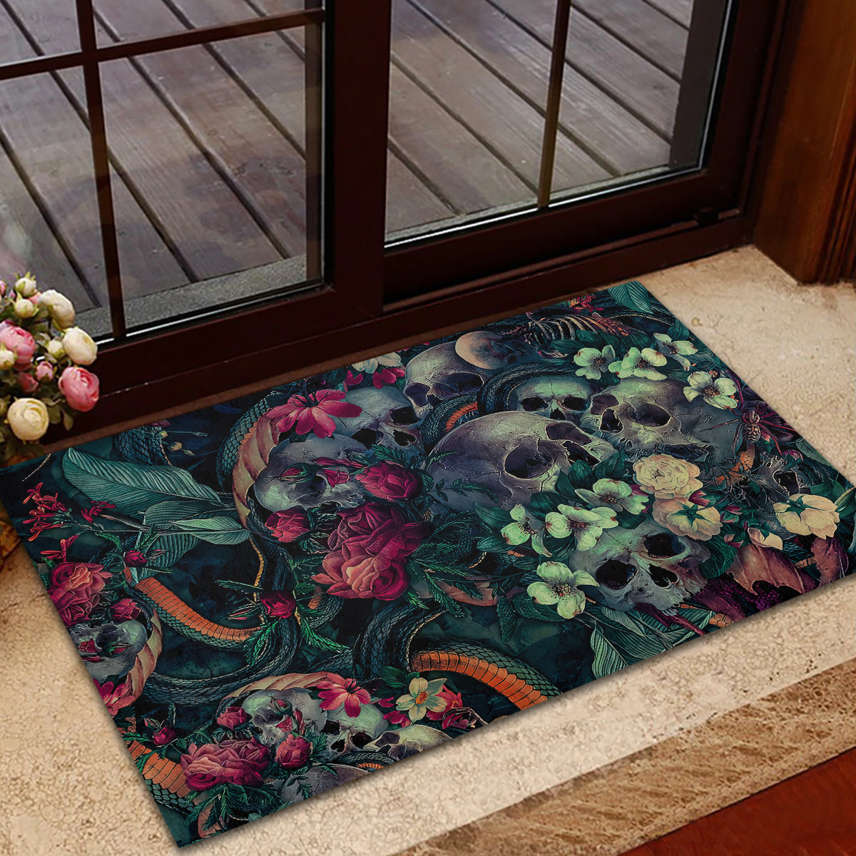 skulls-and-snakes-rubber-doormat