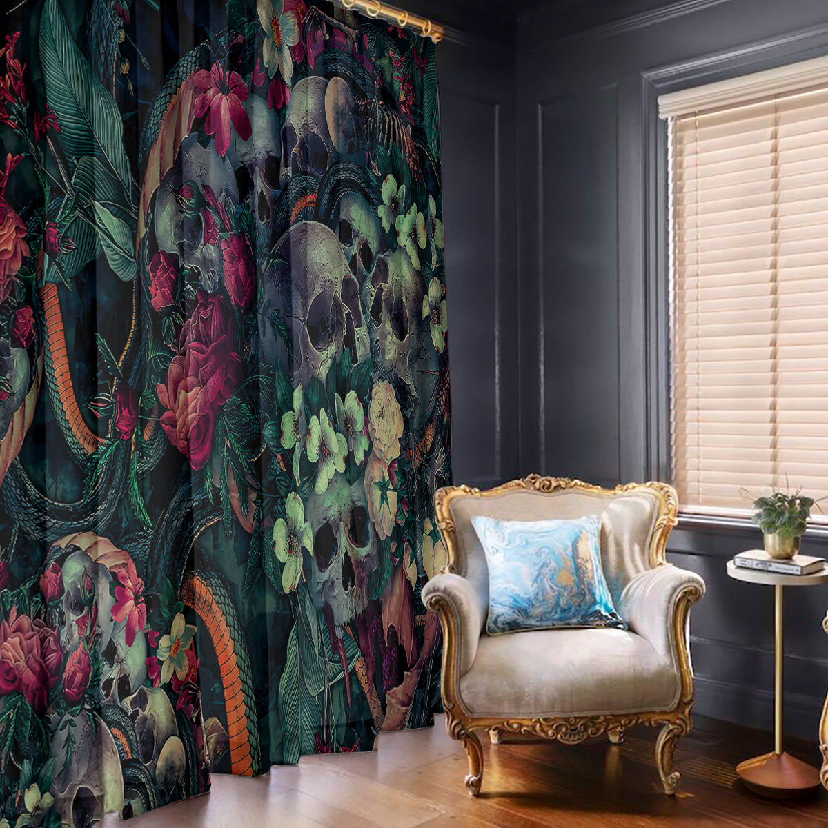 skulls-and-snakes-window-curtain