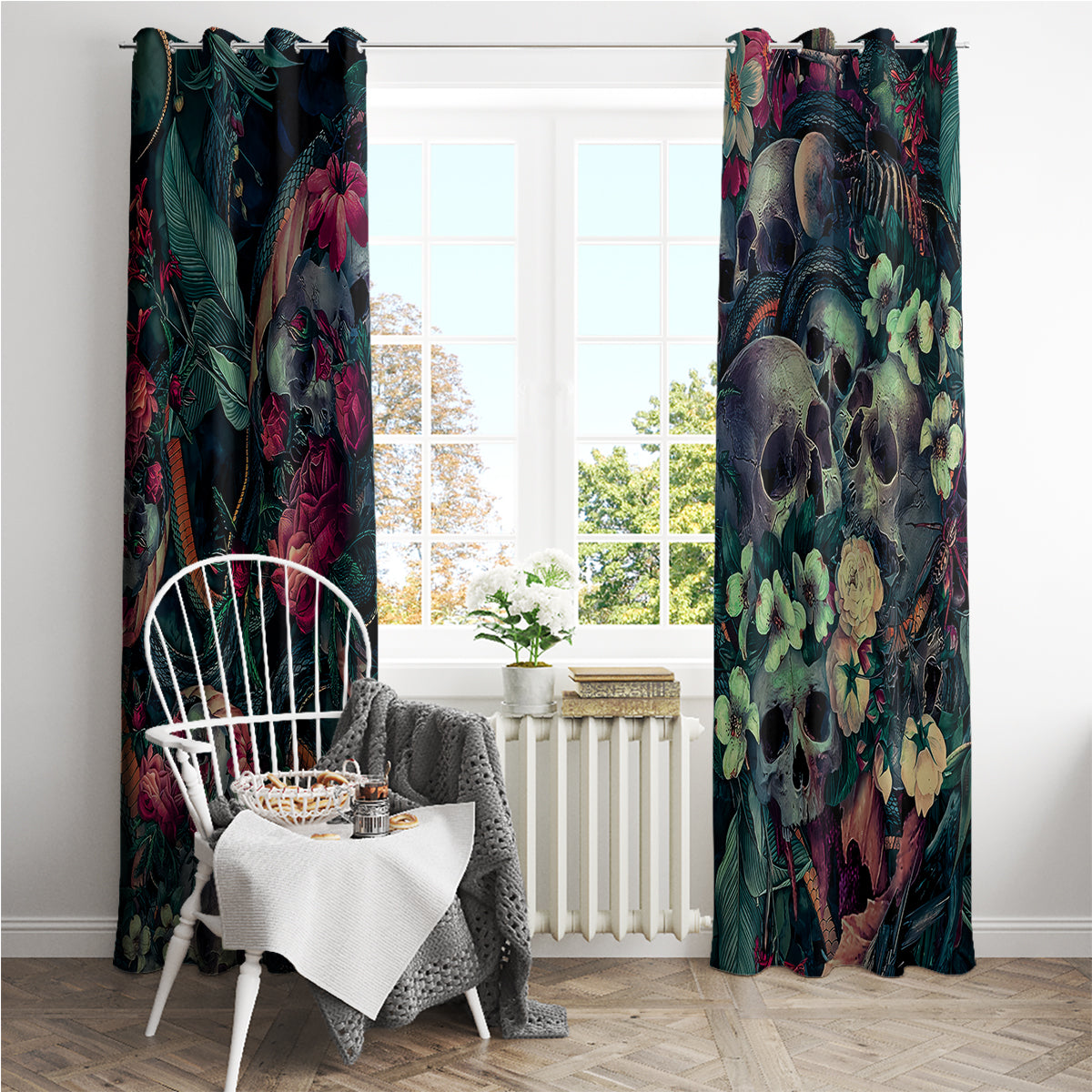 skulls-and-snakes-window-curtain