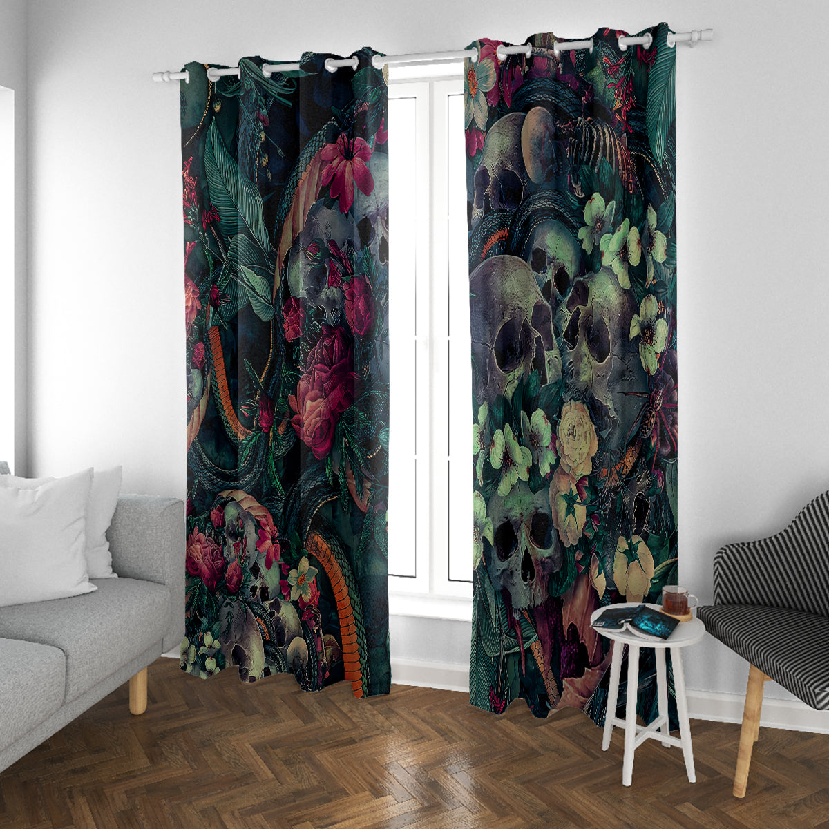 skulls-and-snakes-window-curtain