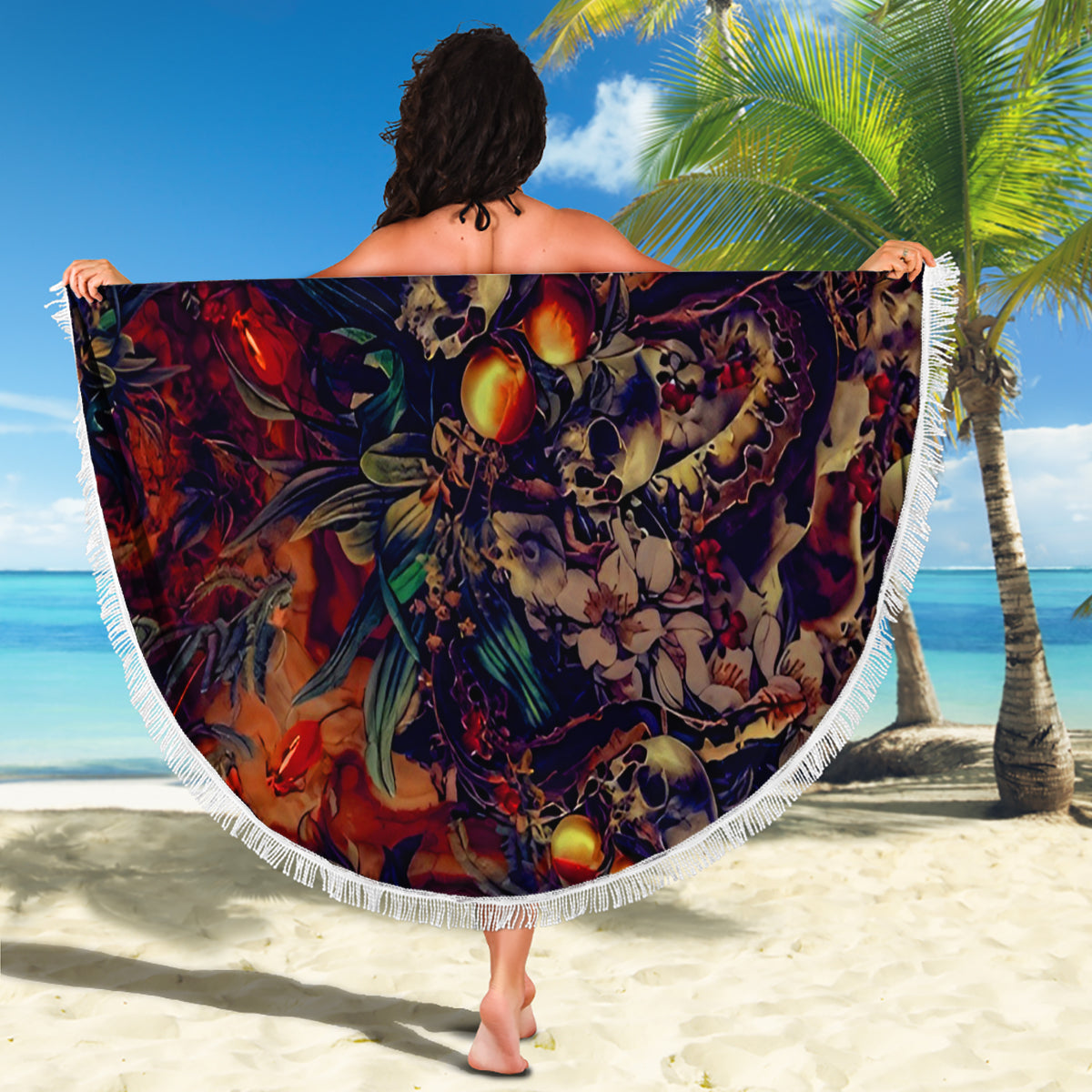 isabell-skull-art-beach-blanket