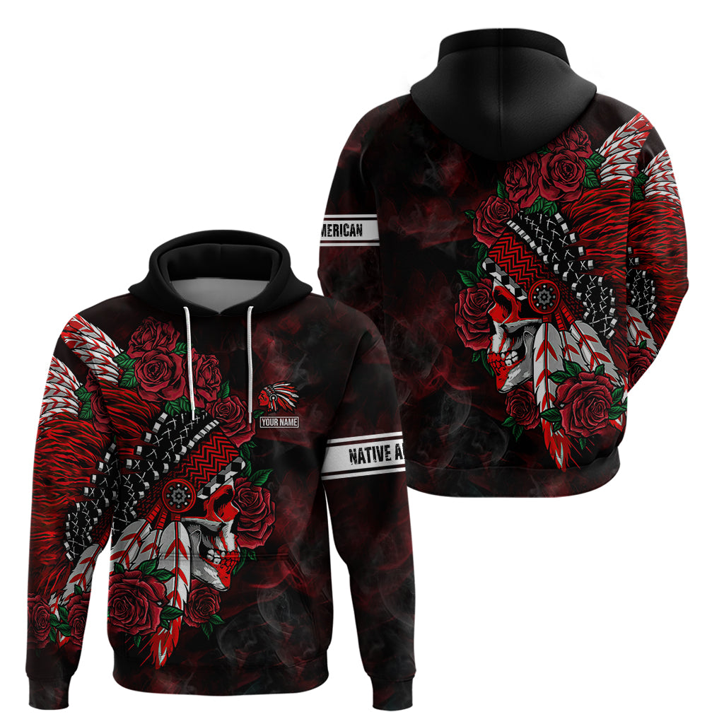 personalised-native-american-chief-skull-hoodie-rose-skull