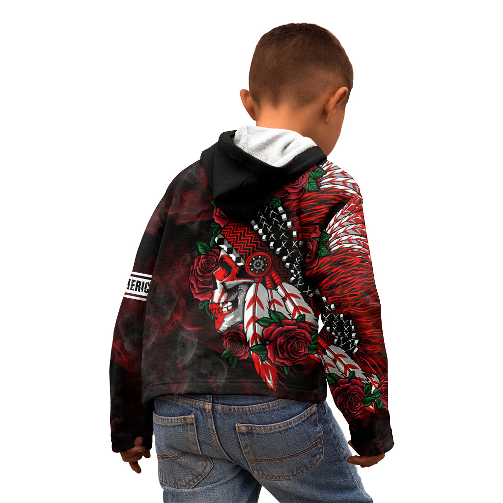personalised-native-american-chief-skull-kid-hoodie-rose-skull