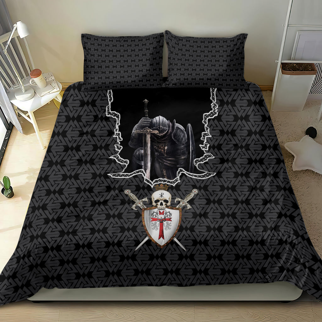personalised-knights-templar-warrior-skull-bedding-set