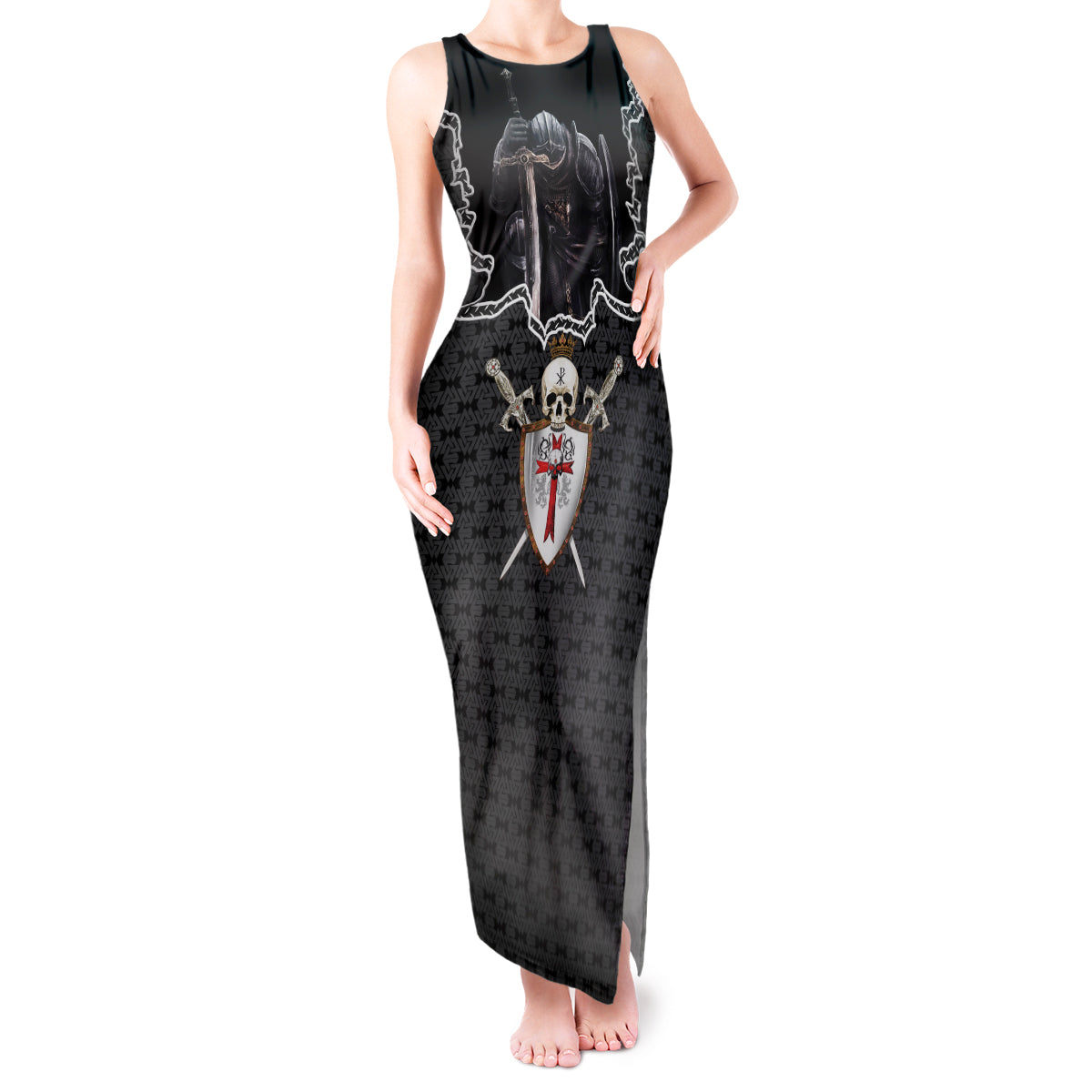 personalised-knights-templar-warrior-skull-tank-maxi-dress