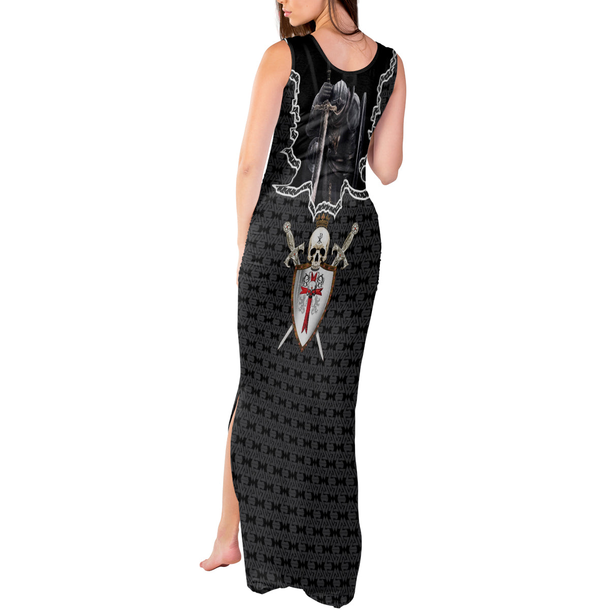 personalised-knights-templar-warrior-skull-tank-maxi-dress