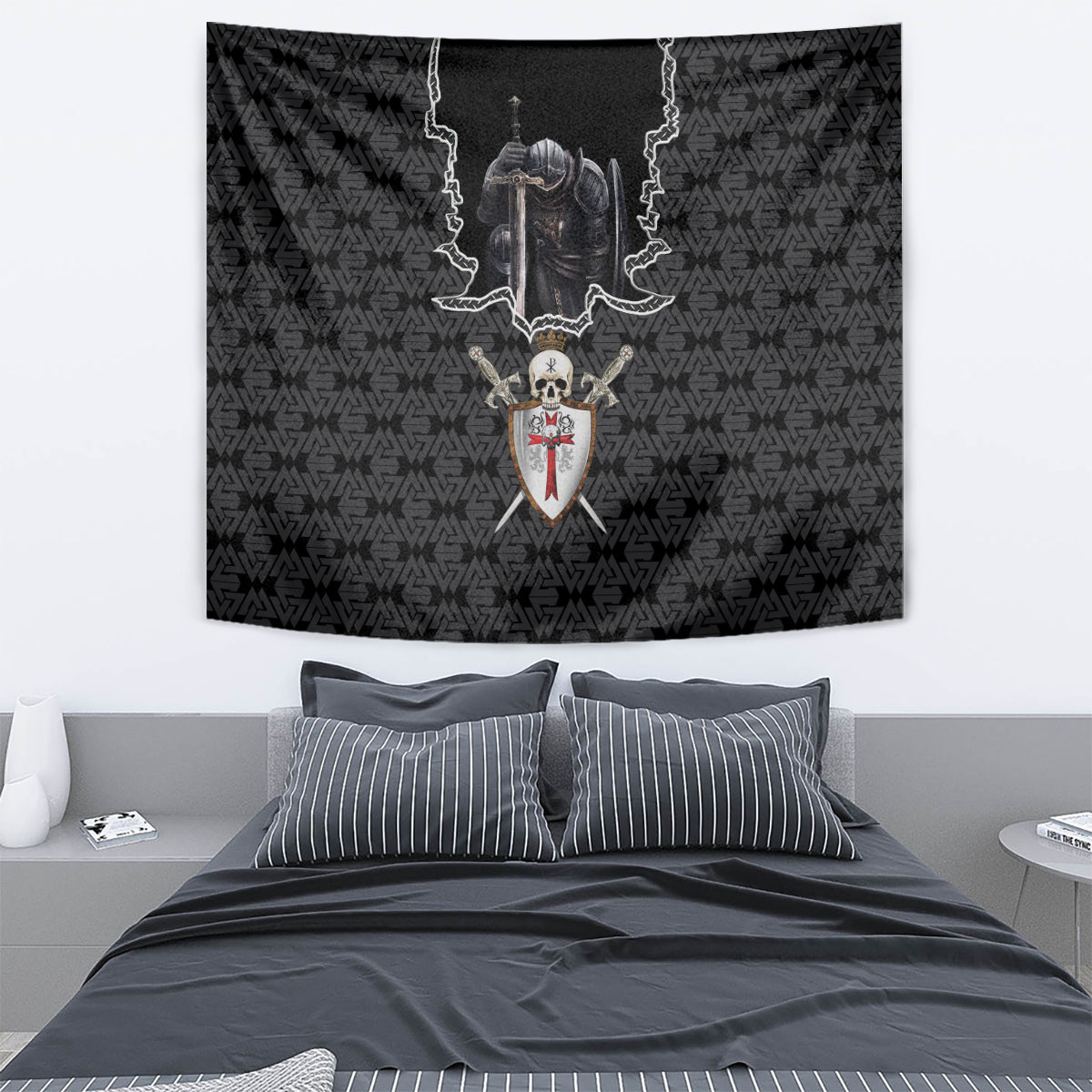 personalised-knights-templar-warrior-skull-tapestry