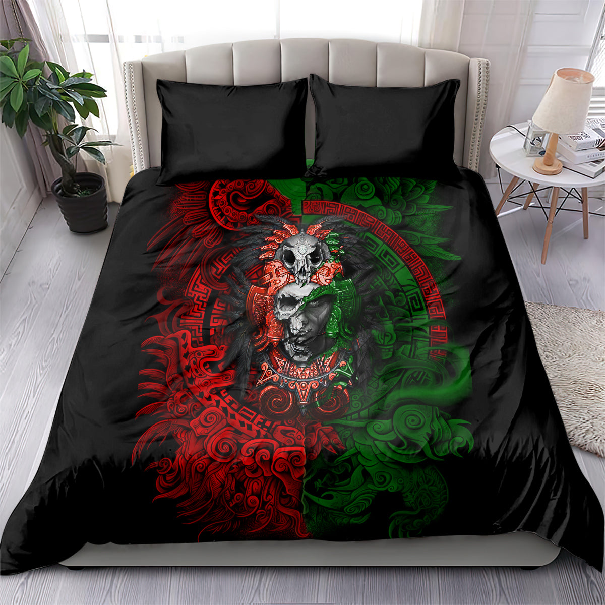 skulls-aztec-warriors-bedding-set