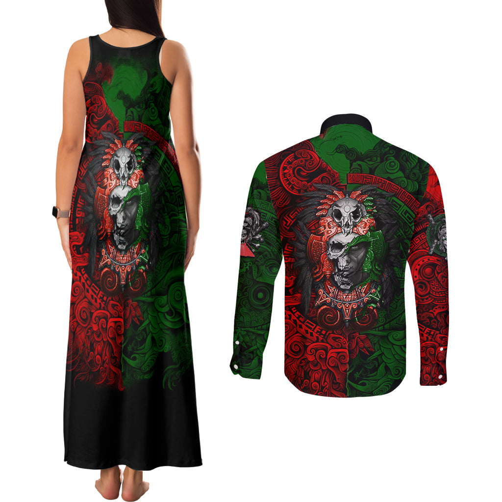 skulls-aztec-warriors-couples-matching-tank-maxi-dress-and-long-sleeve-button-shirts