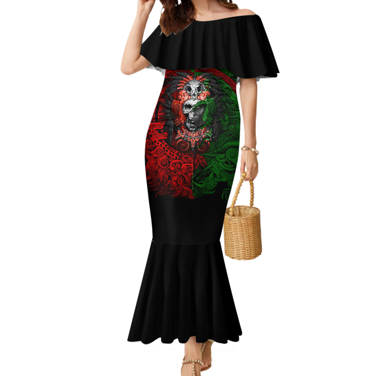 skulls-aztec-warriors-mermaid-dress
