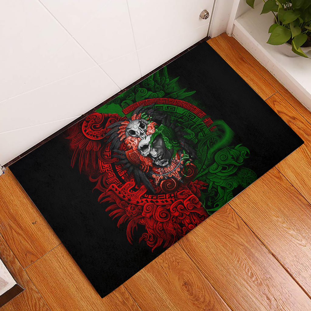 skulls-aztec-warriors-rubber-doormat