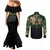 aztec-warrior-skulls-couples-matching-mermaid-dress-and-long-sleeve-button-shirts