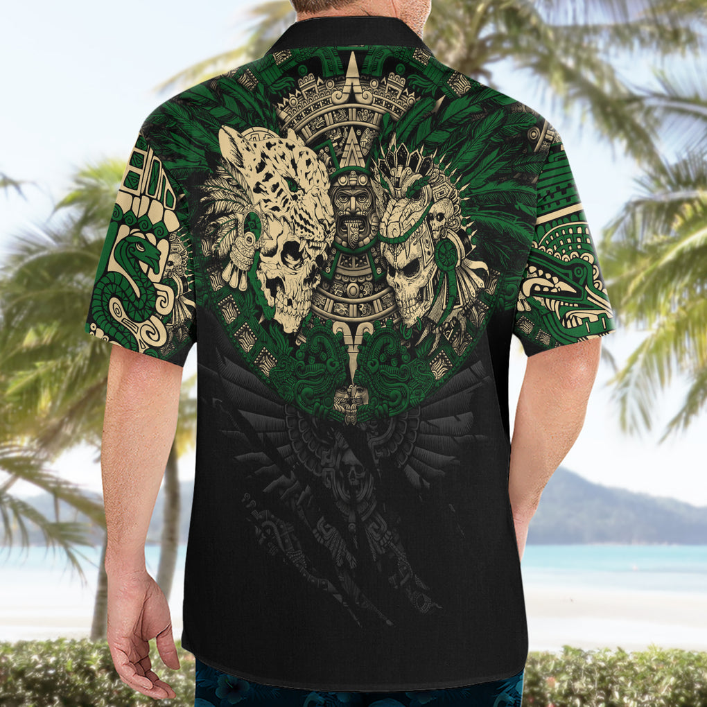 aztec-warrior-skulls-hawaiian-shirt