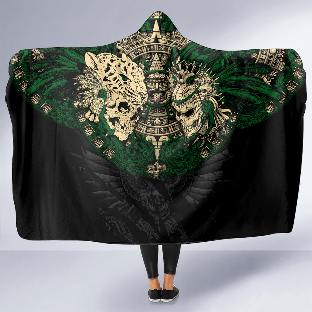 aztec-warrior-skulls-hooded-blanket