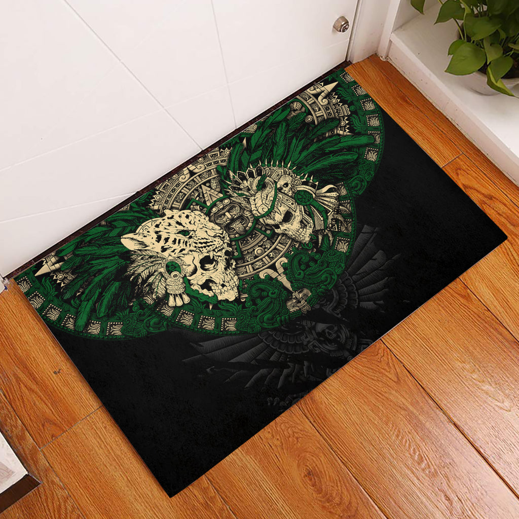 aztec-warrior-skulls-rubber-doormat