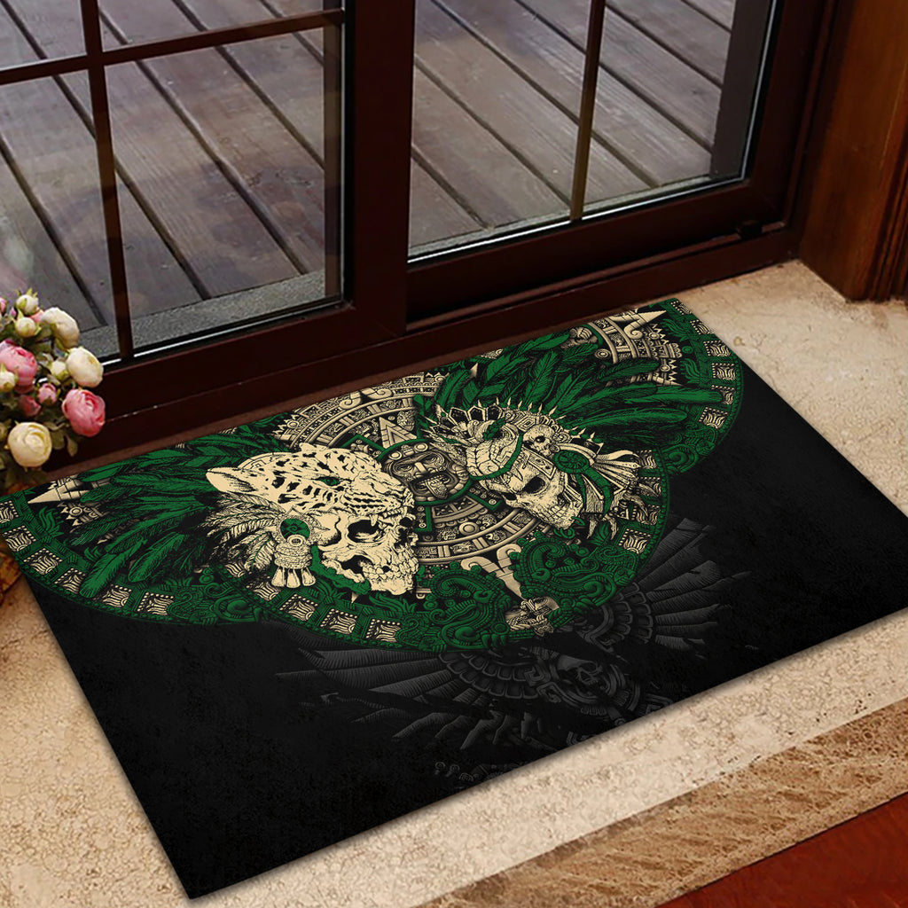 aztec-warrior-skulls-rubber-doormat
