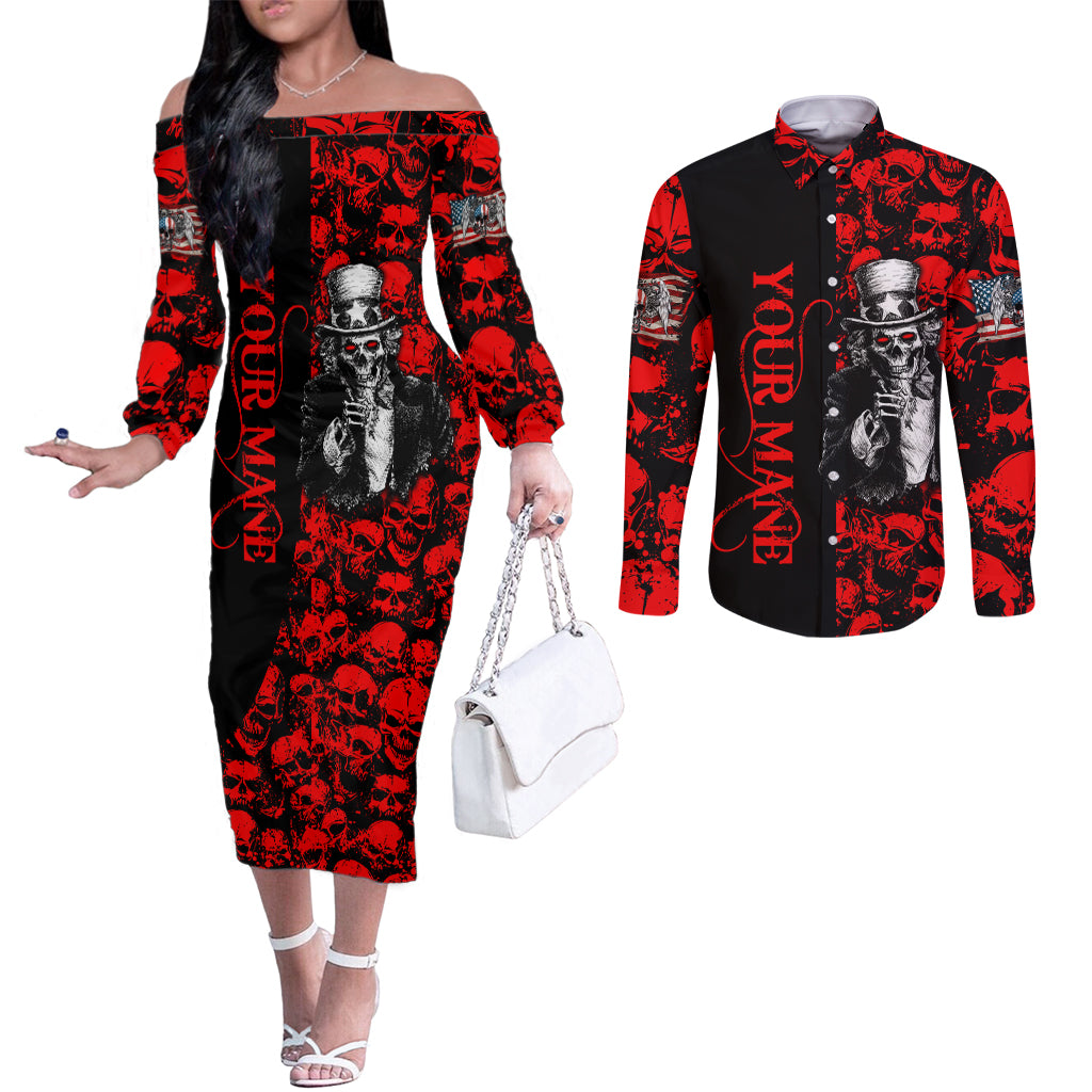 zombie-army-couples-matching-off-the-shoulder-long-sleeve-dress-and-long-sleeve-button-shirts-i-want-you