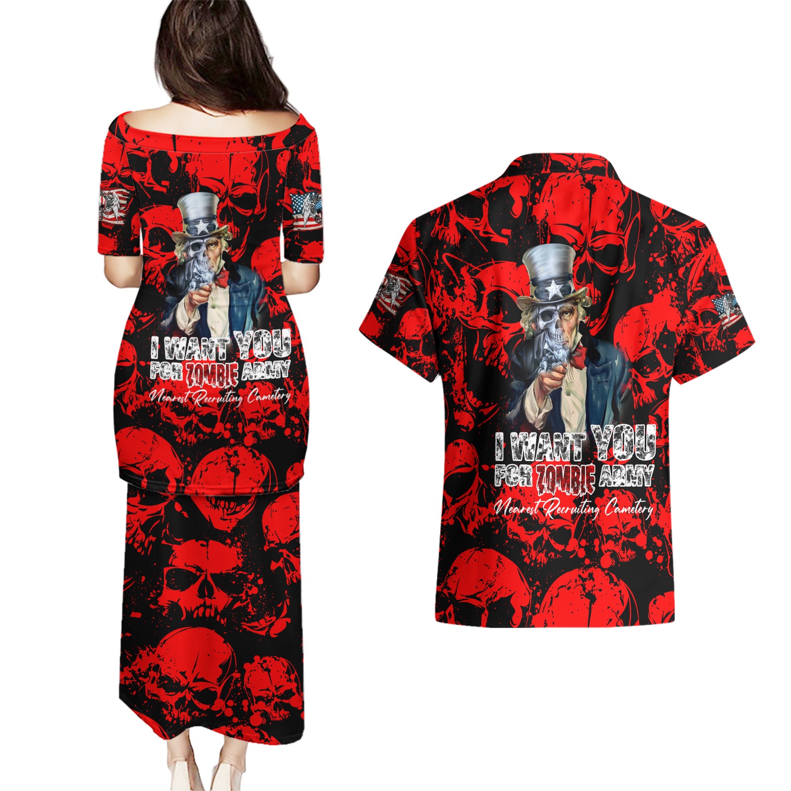 zombie-army-couples-matching-puletasi-dress-and-hawaiian-shirt-i-want-you