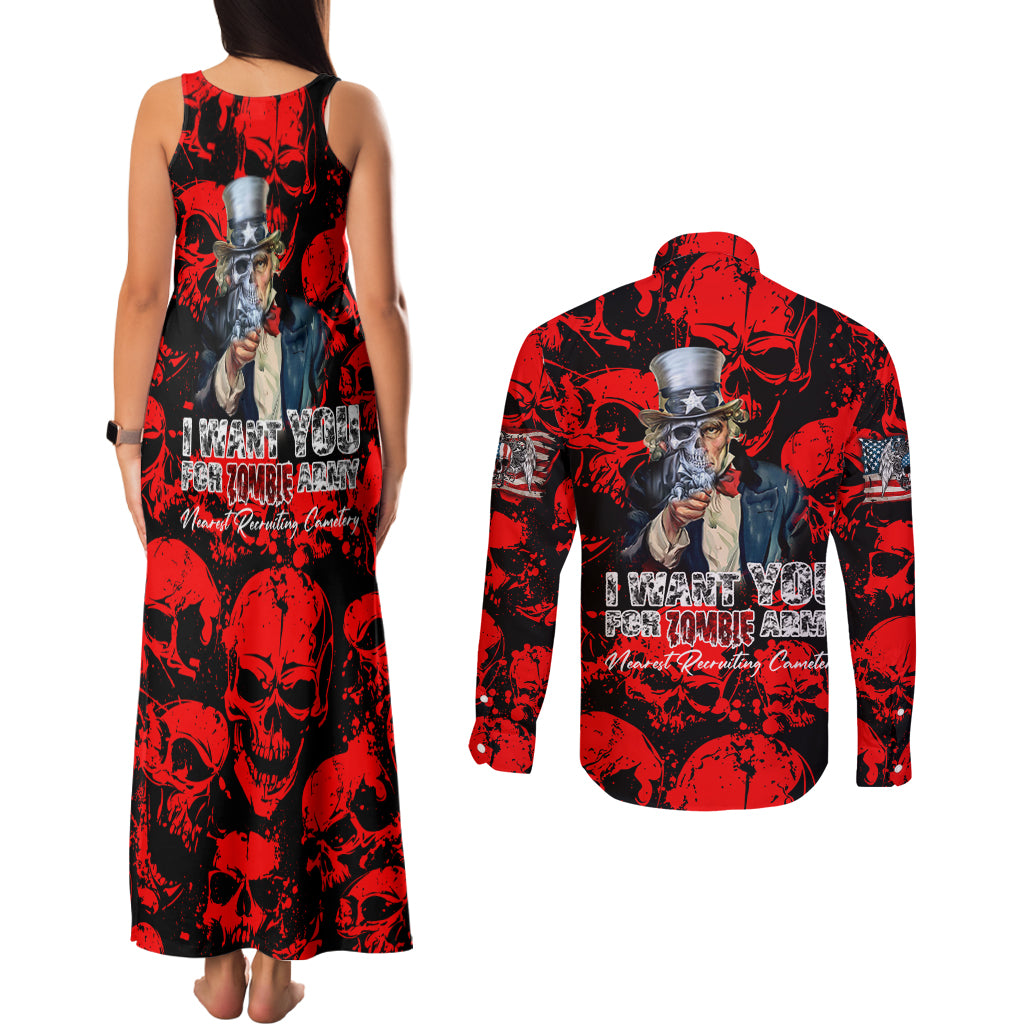 zombie-army-couples-matching-tank-maxi-dress-and-long-sleeve-button-shirts-i-want-you