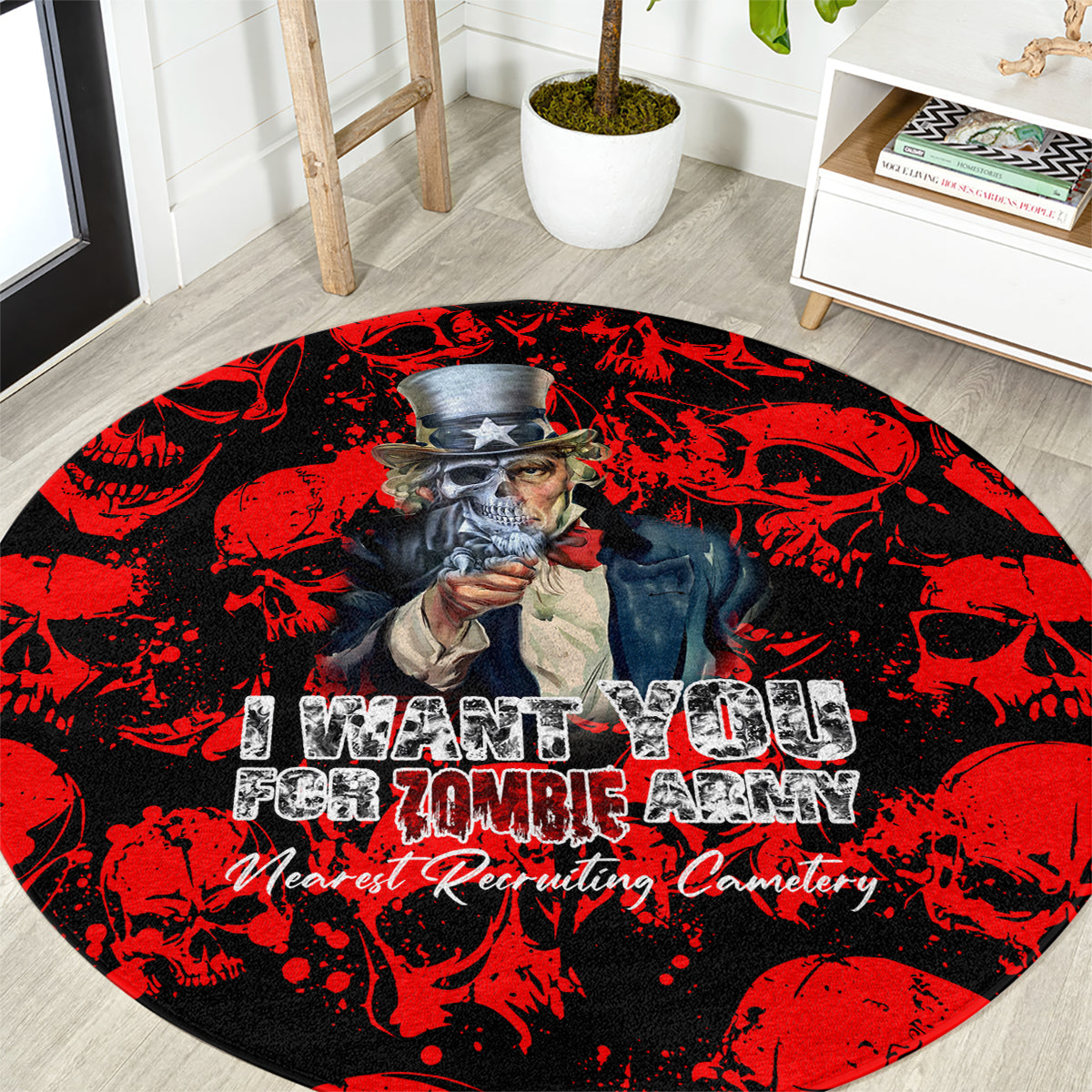 zombie-army-round-carpet-i-want-you