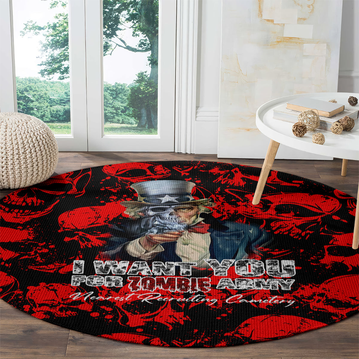 zombie-army-round-carpet-i-want-you