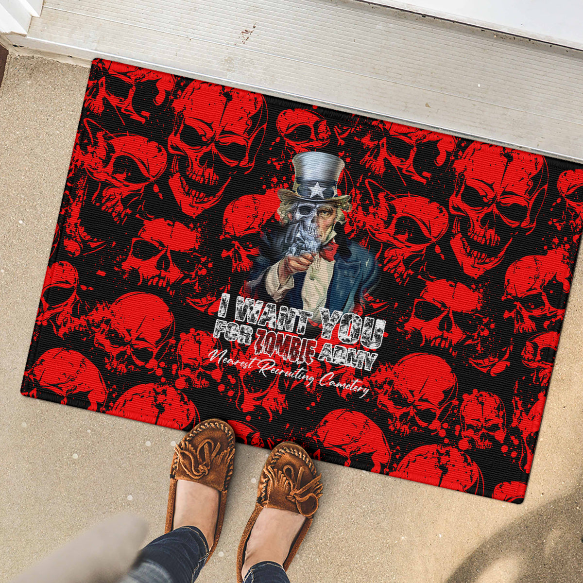 zombie-army-rubber-doormat-i-want-you