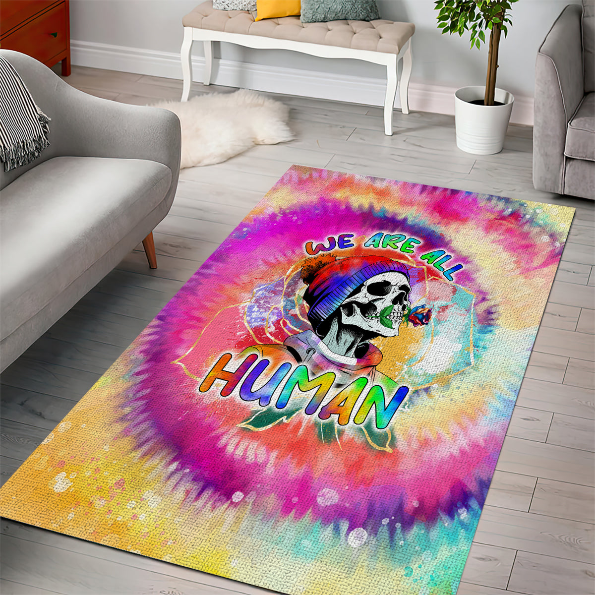 we-are-all-human-lgbt-area-rug-skull-tie-dye