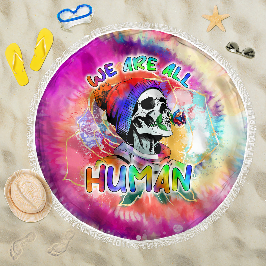 we-are-all-human-lgbt-beach-blanket-skull-tie-dye