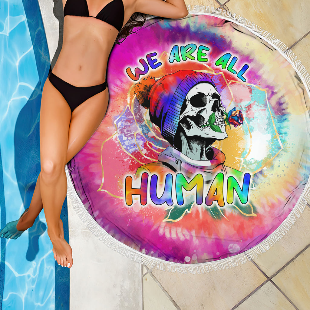we-are-all-human-lgbt-beach-blanket-skull-tie-dye