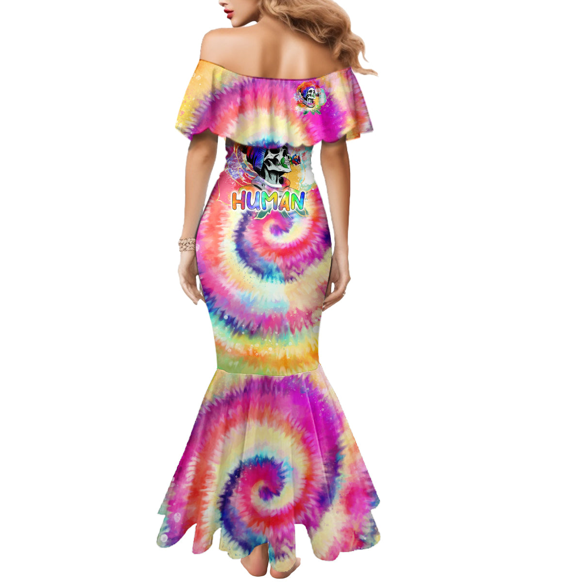 we-are-all-human-lgbt-mermaid-dress-skull-tie-dye