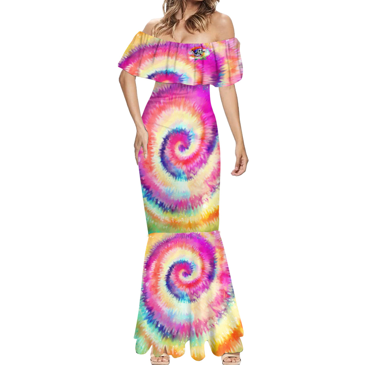 we-are-all-human-lgbt-mermaid-dress-skull-tie-dye