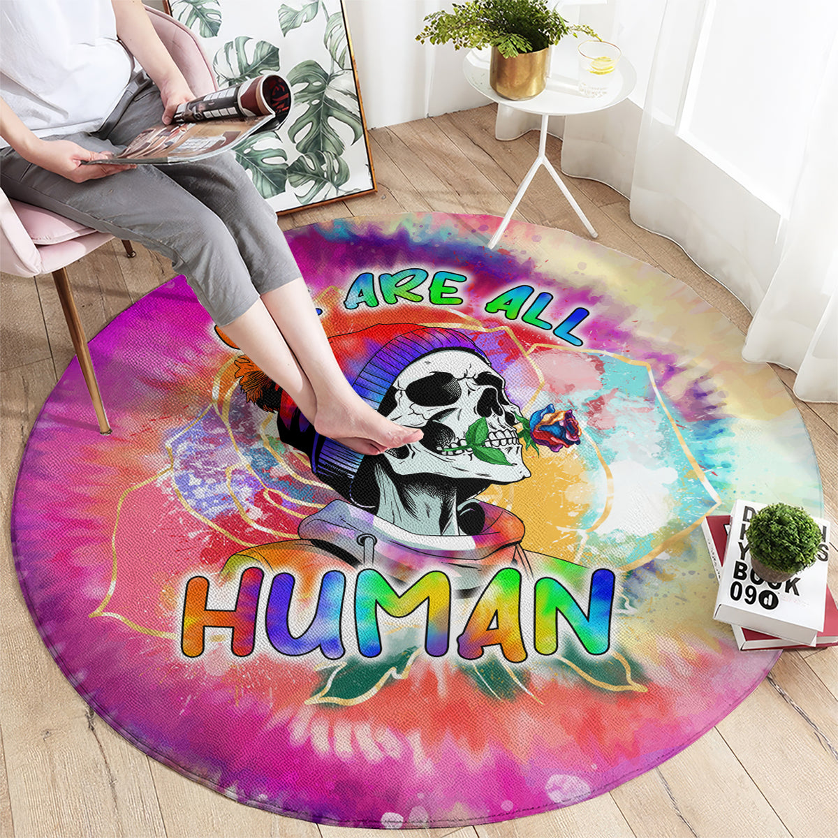 we-are-all-human-lgbt-round-carpet-skull-tie-dye