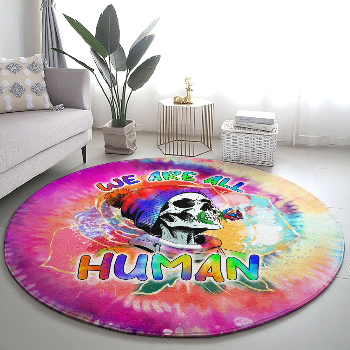 we-are-all-human-lgbt-round-carpet-skull-tie-dye