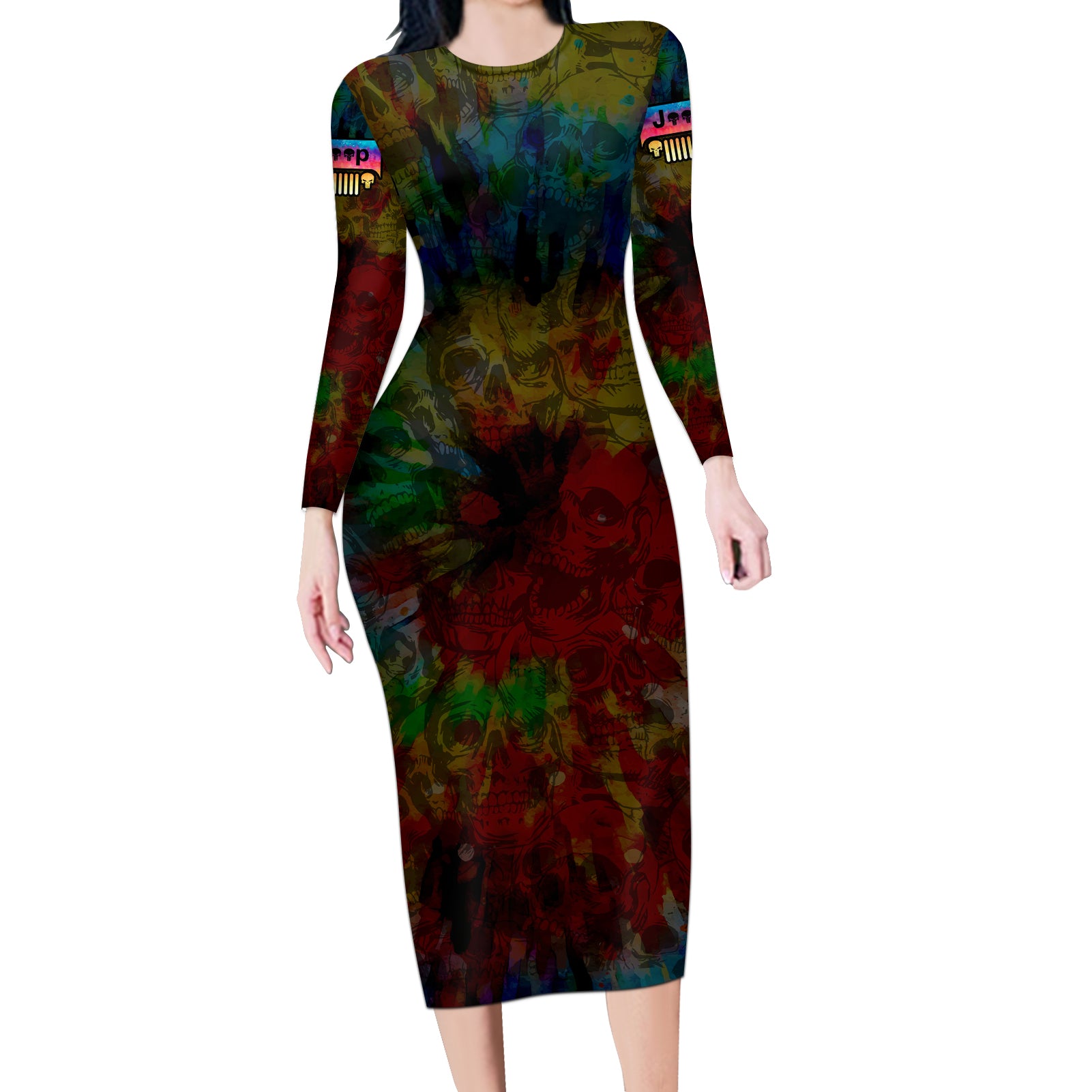 lgbt-jeep-skull-live-with-pride-long-sleeve-bodycon-dress