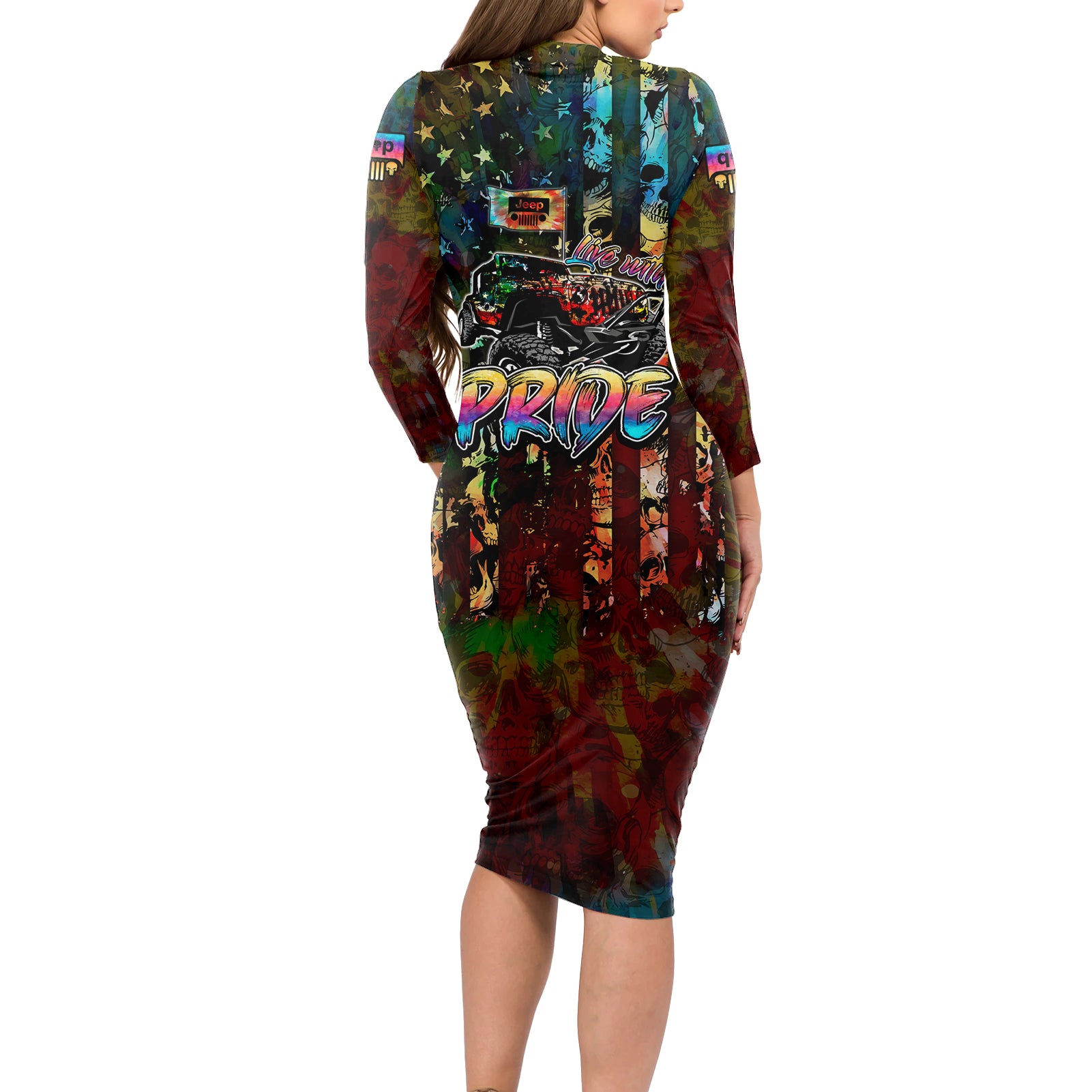 lgbt-jeep-skull-live-with-pride-long-sleeve-bodycon-dress