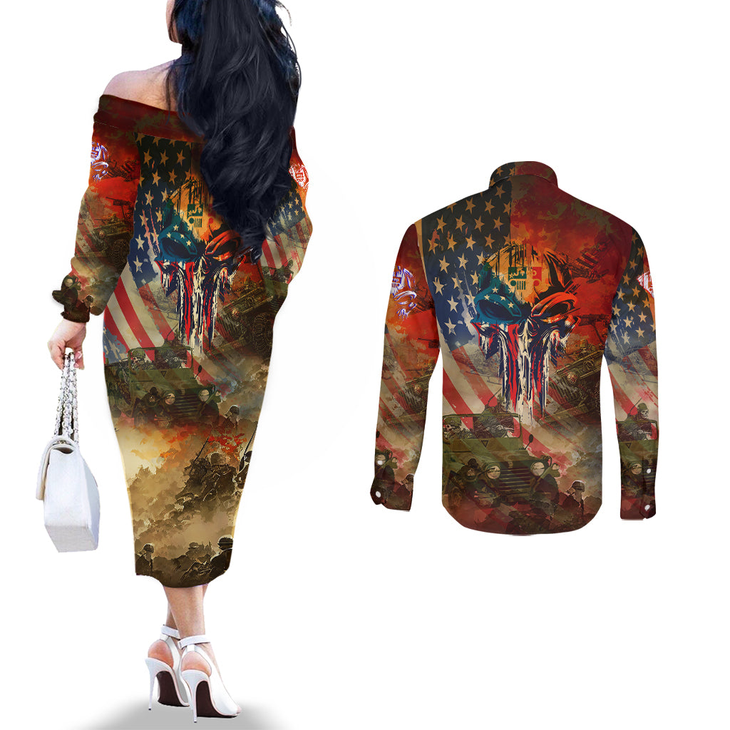 jeep-skull-solider-couples-matching-off-the-shoulder-long-sleeve-dress-and-long-sleeve-button-shirt-american-flag