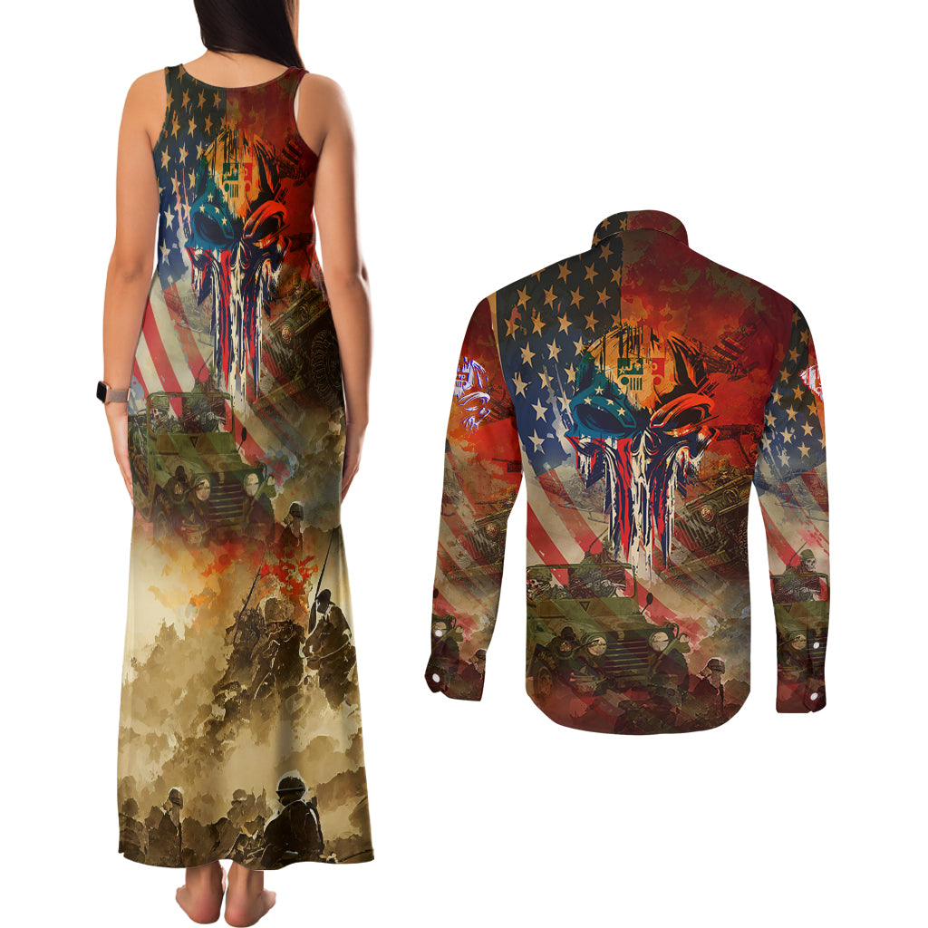 jeep-skull-solider-couples-matching-tank-maxi-dress-and-long-sleeve-button-shirt-american-flag
