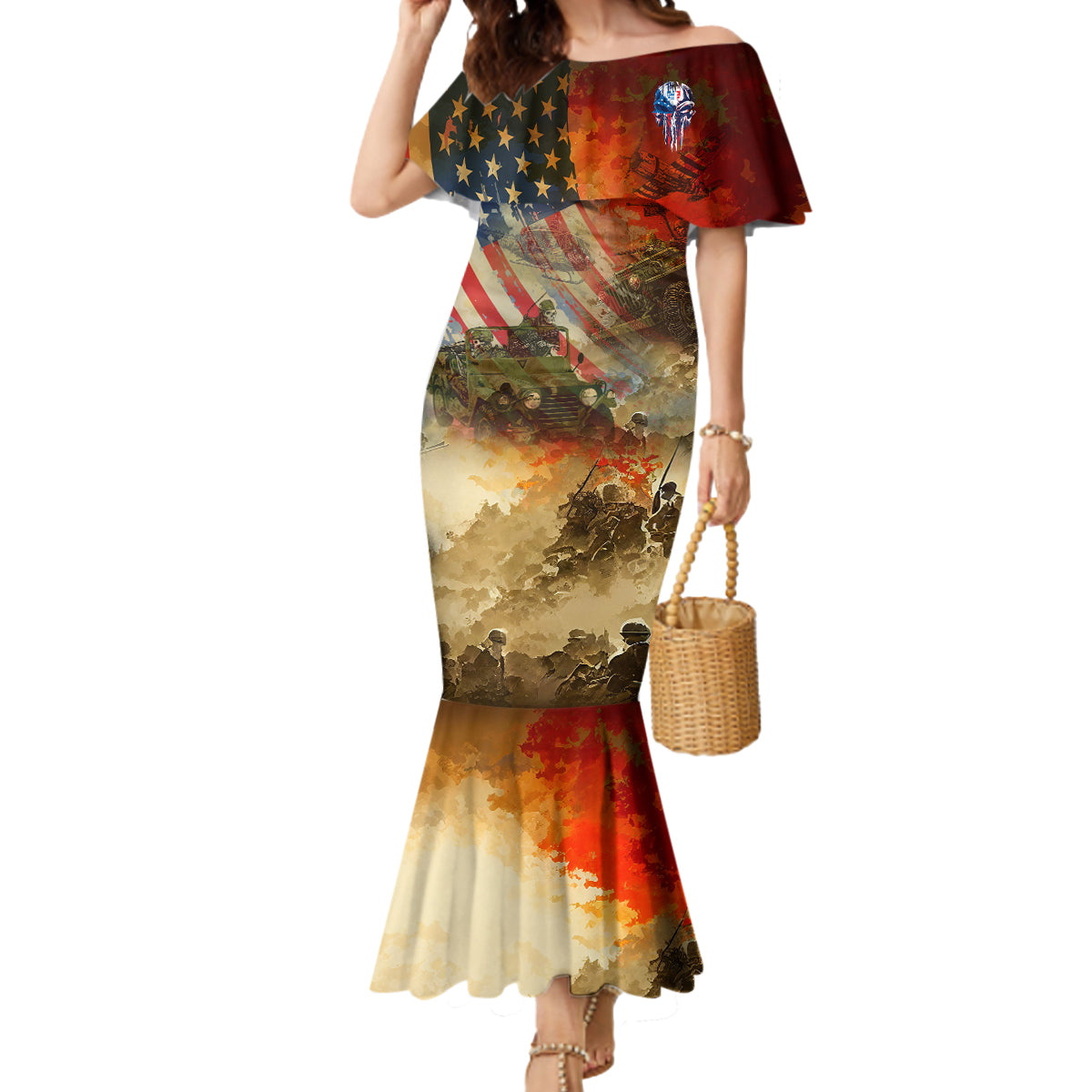 jeep-skull-solider-mermaid-dress-american-flag